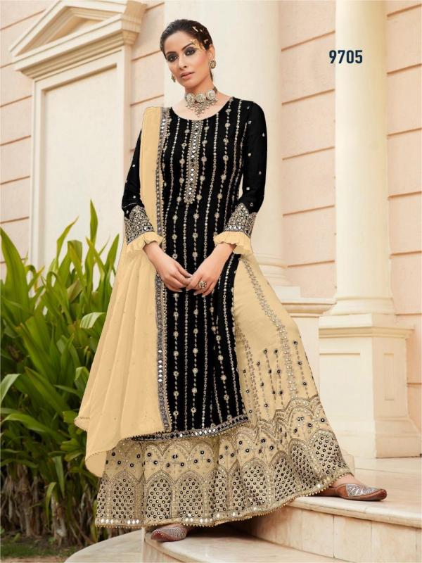 R Nazakat 9705 Designer Faux Georgette Embroidery Suit Collection